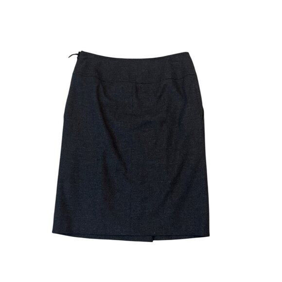 Max Mara Grey Wool Blend Pleated Pencil Skirt Womens Size 8 - Picture 2 of 6